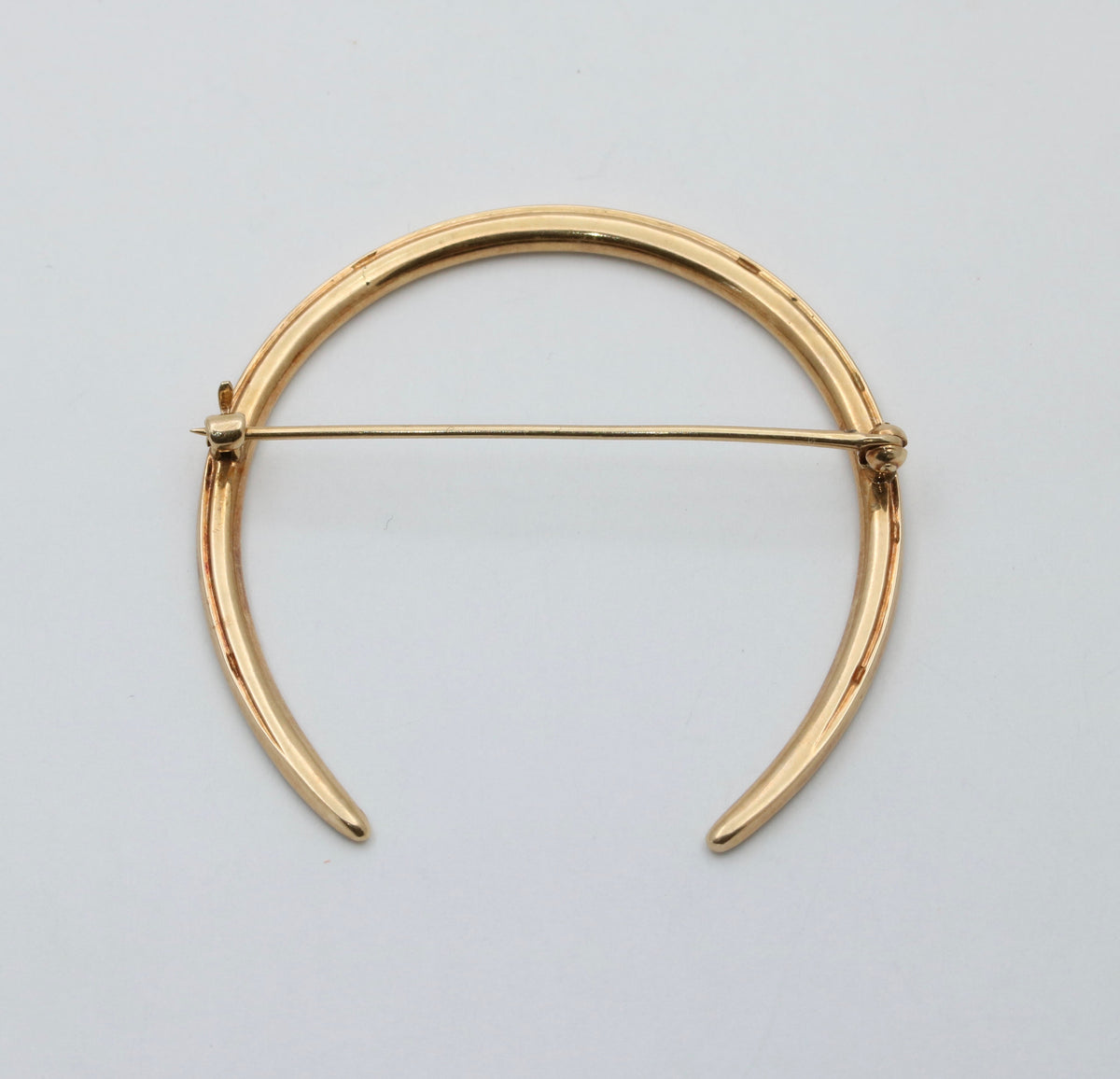 Large Antique Pearl and 14K Gold Horseshoe Pin