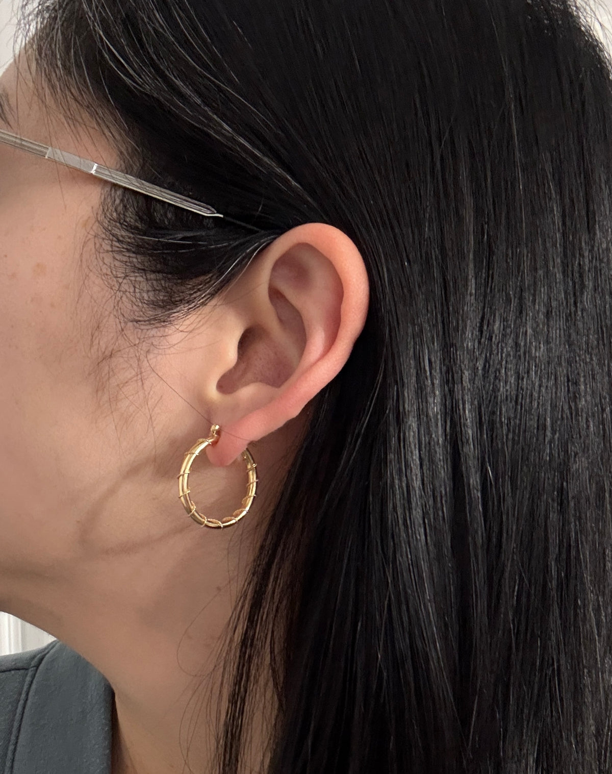 Wire Wrap 14K Gold Hoop Earrings