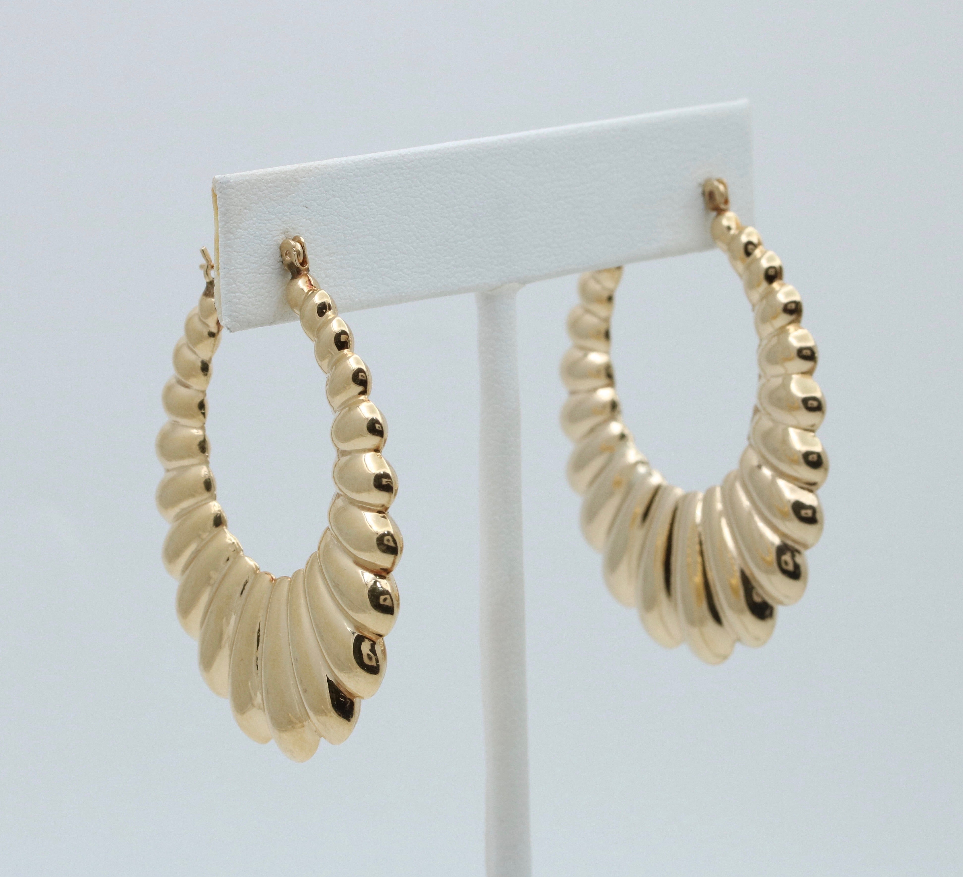 Newest Vintage 14k gold shrimp hoops