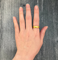 Hammered 24K Gold Band, Stacking Ring, Size 8.5