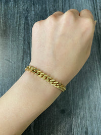 Vintage Solid 14K Gold Curb Link Bracelet, 34.2 Grams