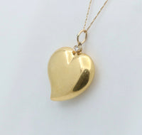 Vintage 18K Gold and Diamond Puffy Witch’s Heart Charm