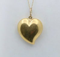 Vintage 18K Gold and Diamond Puffy Witch’s Heart Charm