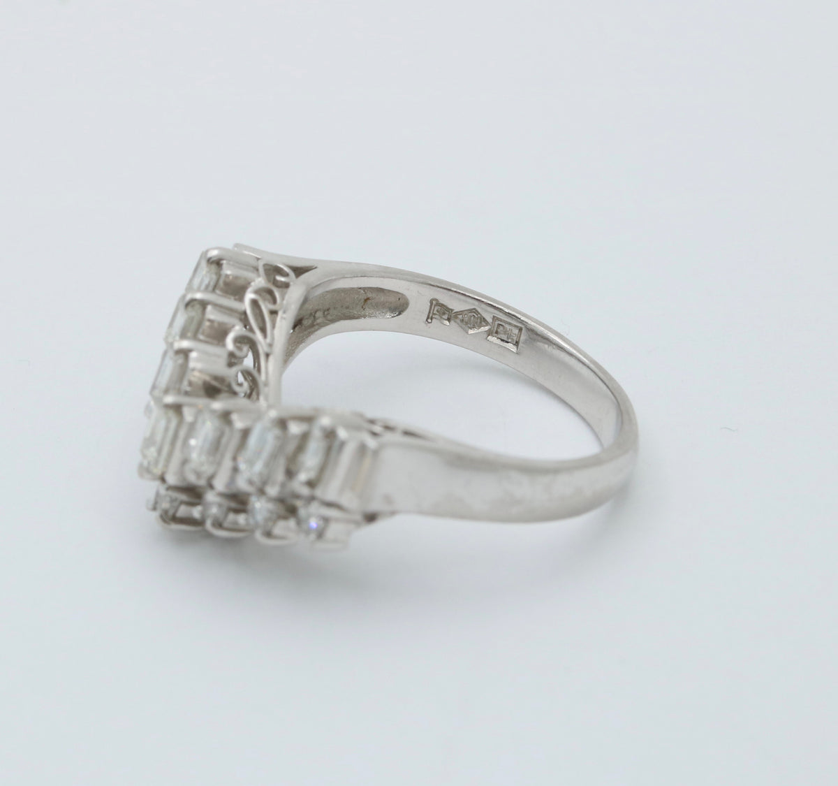 Vintage Platinum and 1 Carat Diamond Winged Band