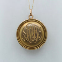 Art Nouveau 14K Gold Tiger and Snake Diamond Locket