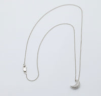 Diamond Crescent and 18K White Gold Necklace, 15.75” Long