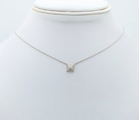 Diamond Pyramid and 18K White Gold Necklace