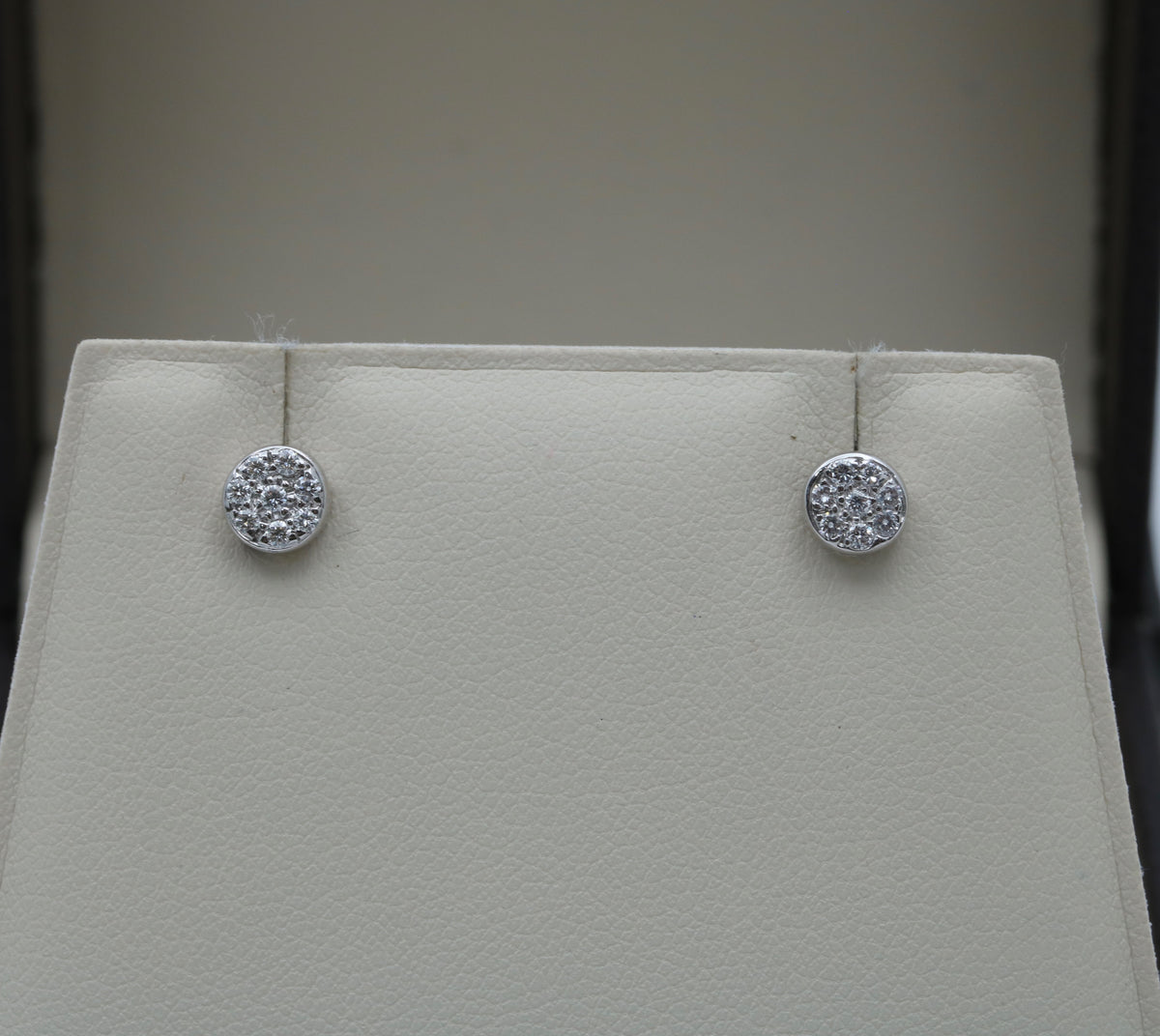 Small Diamond Cluster Round Stud Earrings