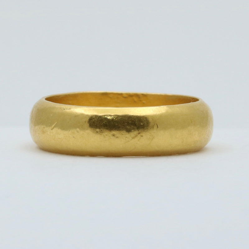 Hammered 24K Gold Band, Stacking Ring, Size 8.5