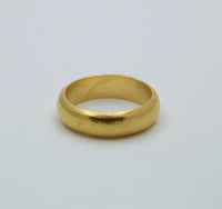 Hammered 24K Gold Band, Stacking Ring, Size 8.5