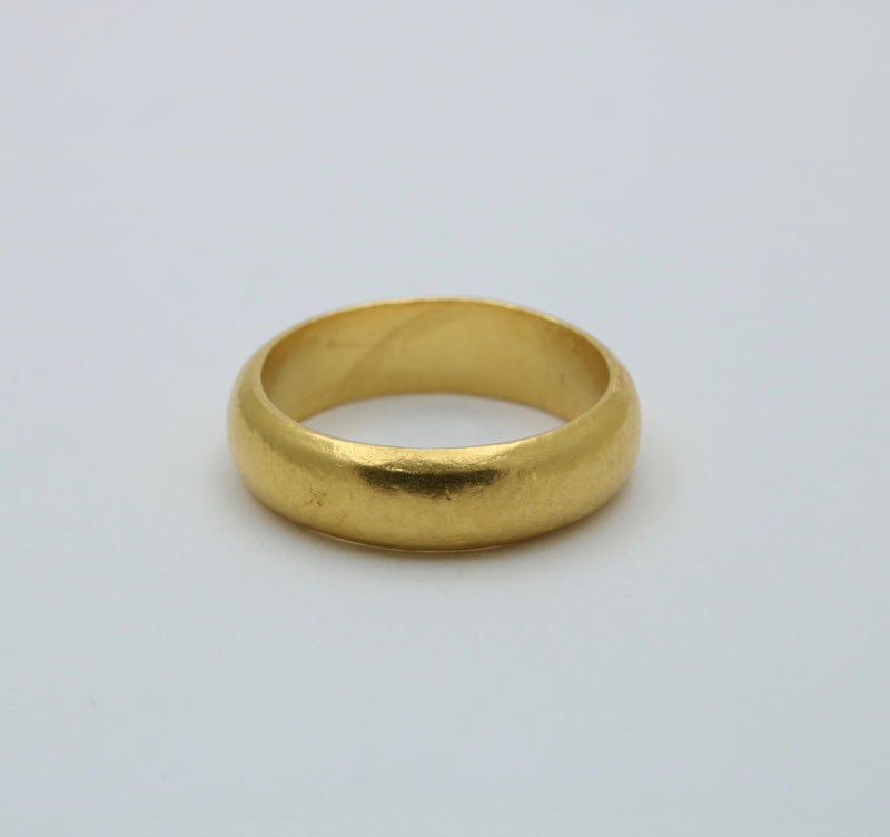 Hammered 24K Gold Band, Stacking Ring, Size 8.5