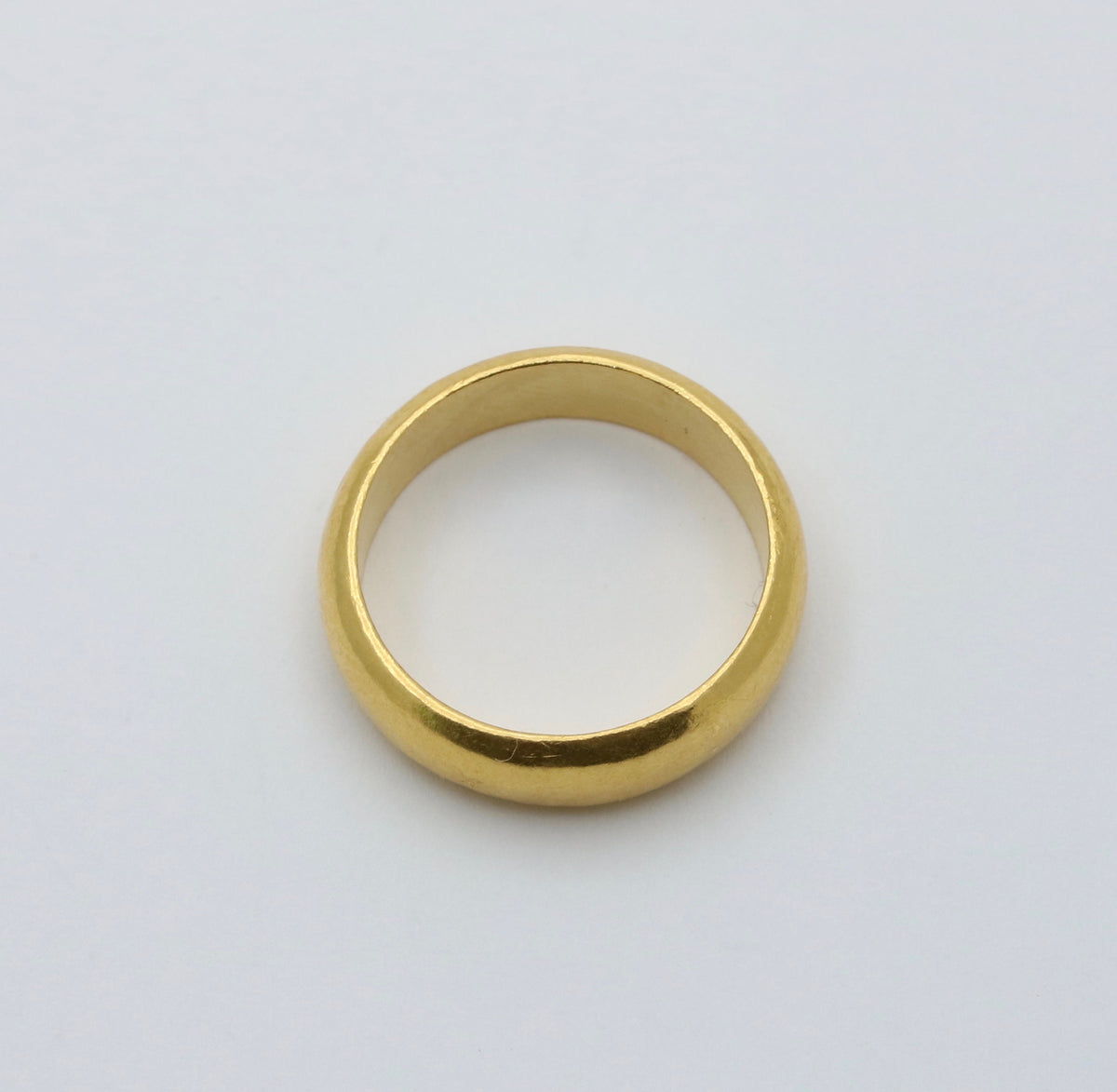 Hammered 24K Gold Band, Stacking Ring, Size 8.5