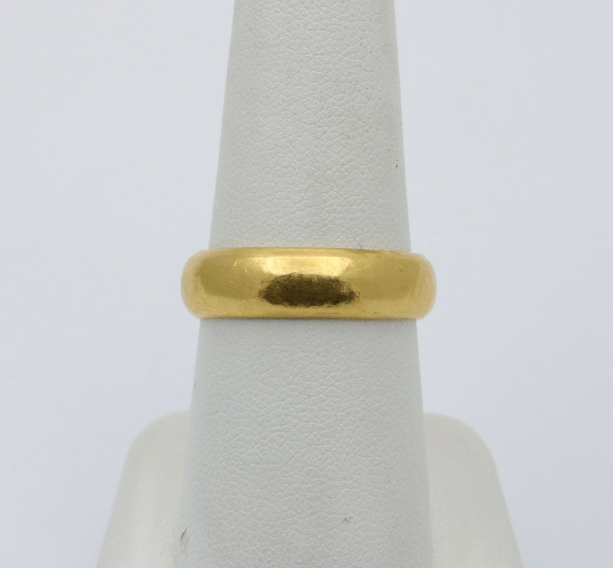 Hammered 24K Gold Band, Stacking Ring, Size 8.5