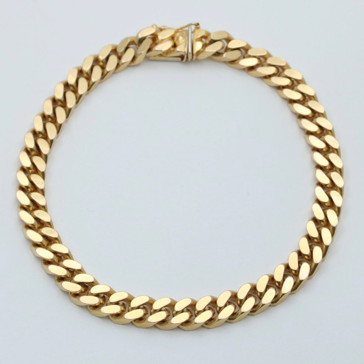 Vintage Solid 14K Gold Curb Link Bracelet, 34.2 Grams