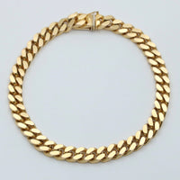 Vintage Solid 14K Gold Curb Link Bracelet, 34.2 Grams