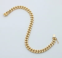 Vintage Solid 14K Gold Curb Link Bracelet, 34.2 Grams