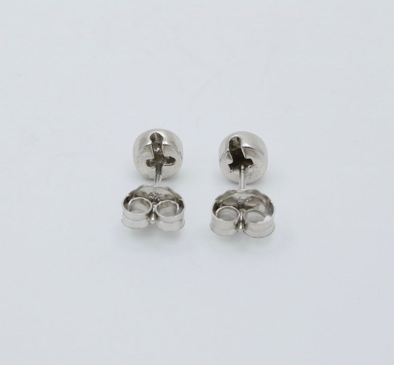 Small Diamond Cluster Round Stud Earrings