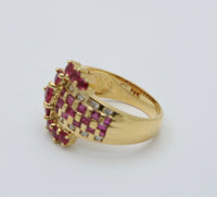 Vintage Ruby and Diamond Buckle Ring