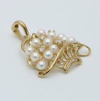 Vintage Pearl and Diamond Basket Pendant, Enhancer