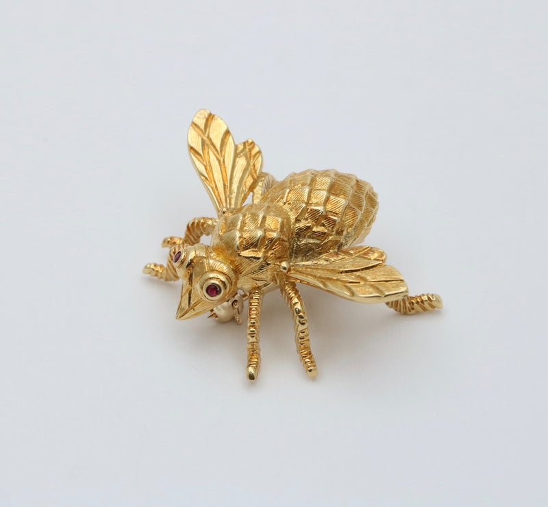 Vintage Herbert Rosenthal 18K Gold Bee Pin