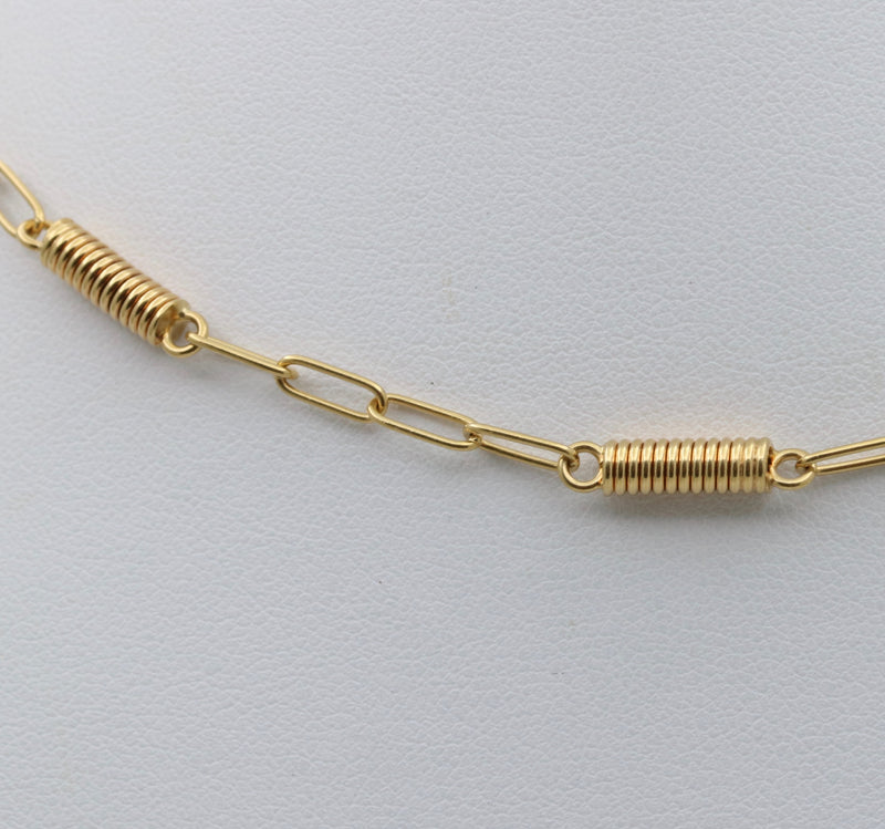 Vintage 18K Gold Coiled Link Chain, 23” Long