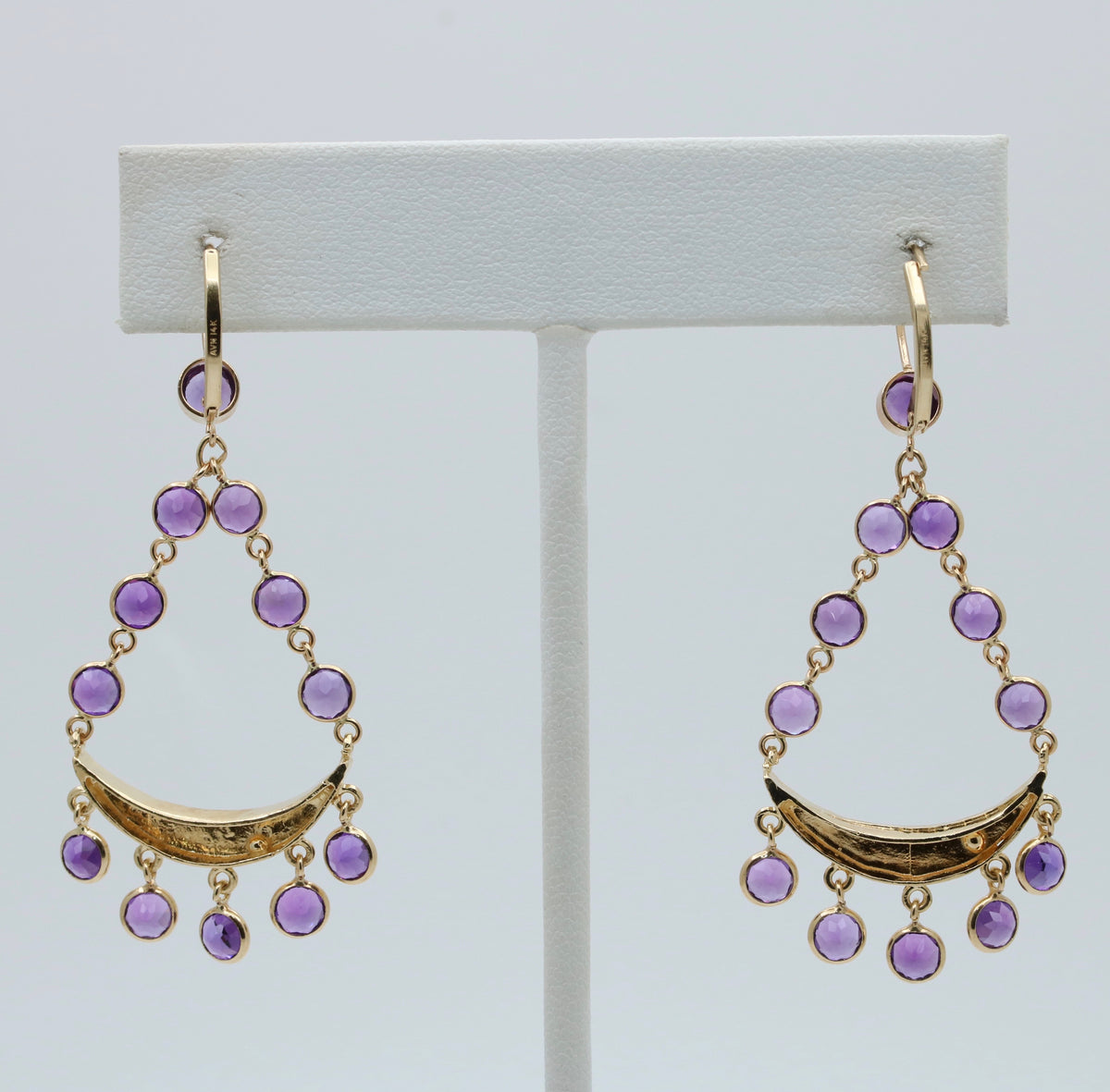 Vibrant Amethyst and 14K Gold Chandelier Earrings