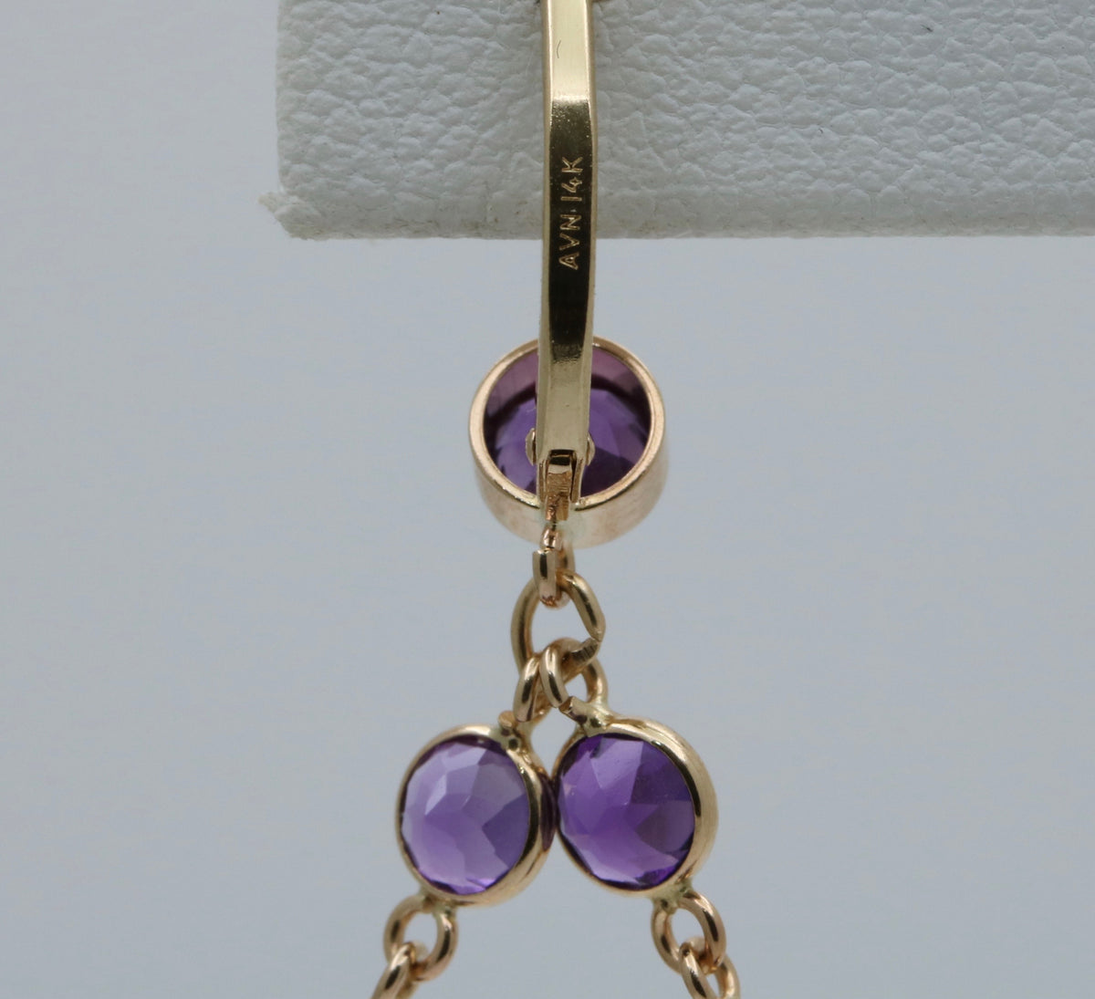 Vibrant Amethyst and 14K Gold Chandelier Earrings