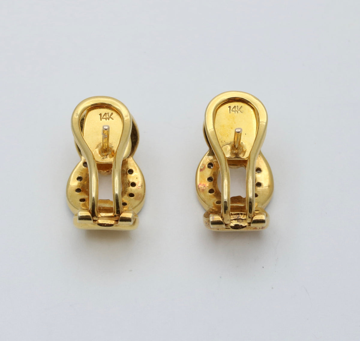 Vintage Diamond and 14K Gold Curb Link Earrings