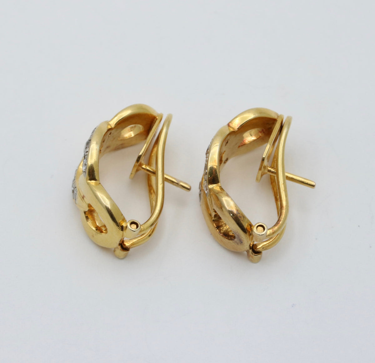 Vintage Diamond and 14K Gold Curb Link Earrings