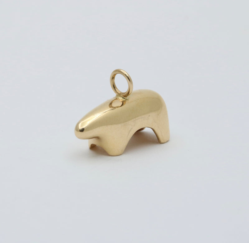 Vintage 14K Gold Abstract Bear Charm