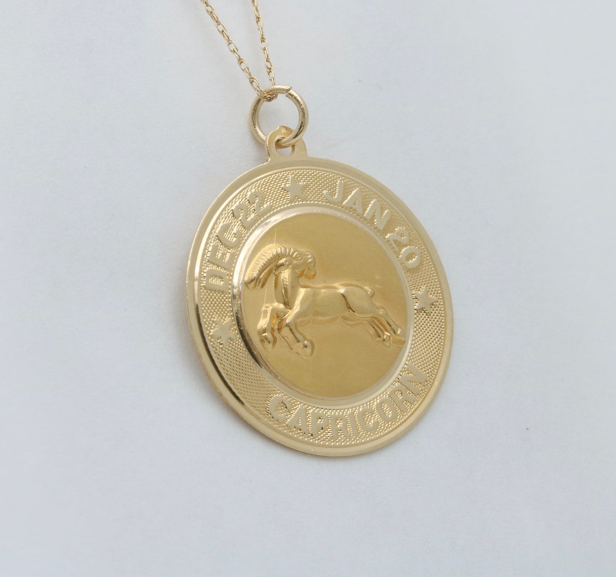 Zodiac 14K Gold Capricorn Disc Charm