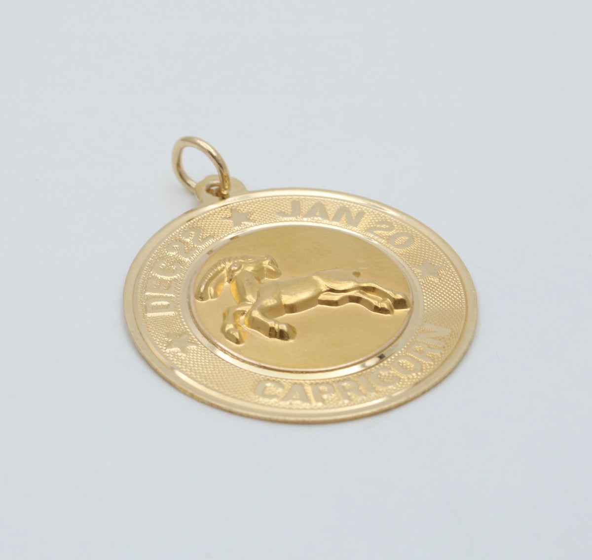 Zodiac 14K Gold Capricorn Disc Charm