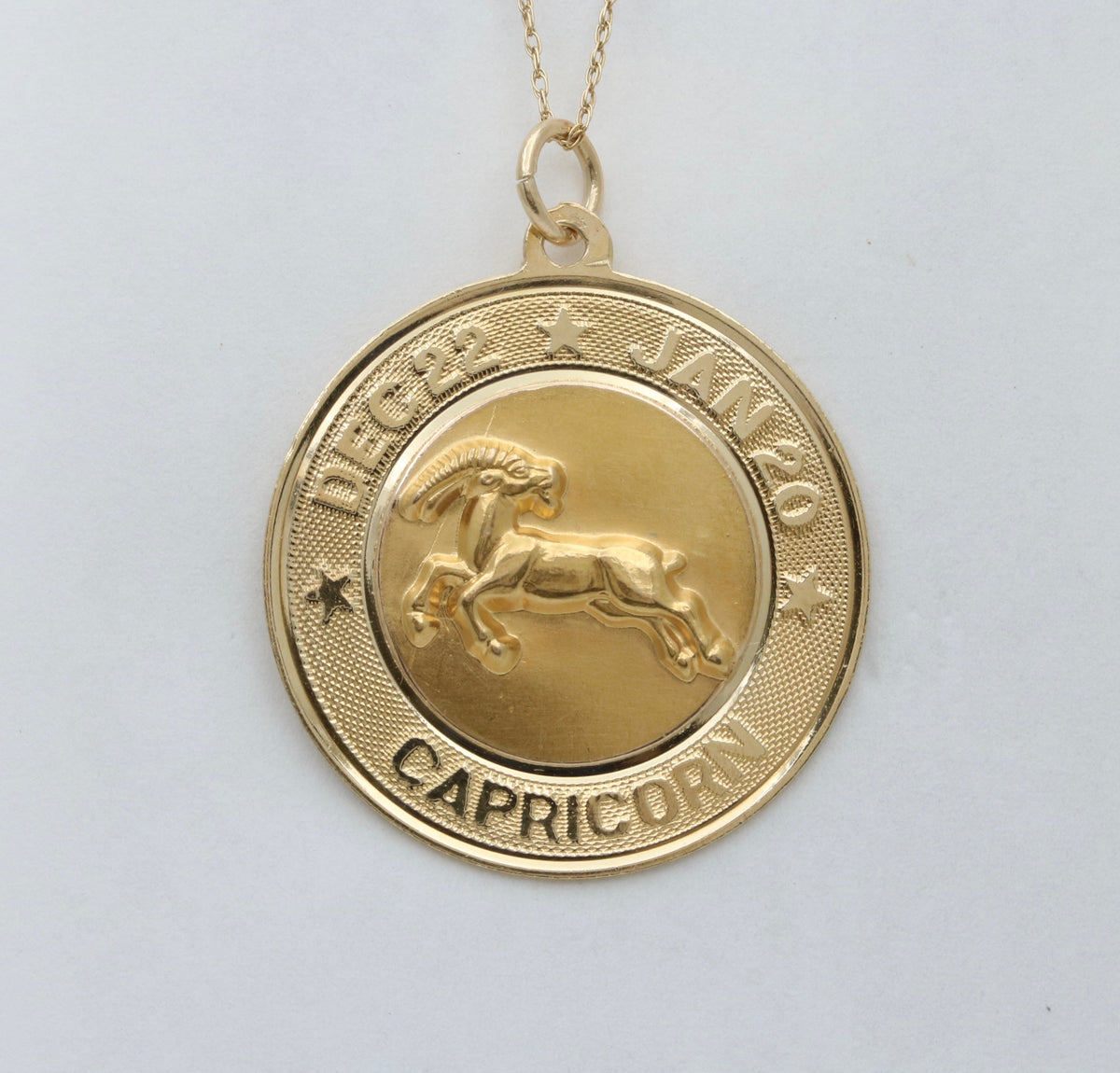 Zodiac 14K Gold Capricorn Disc Charm