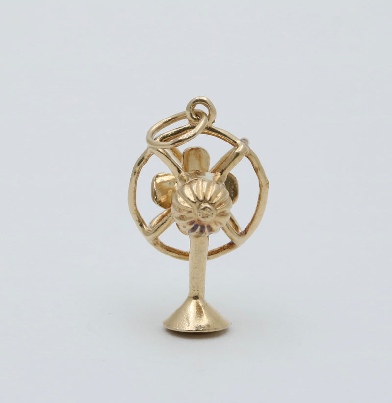 Vintage 14K Gold Electric Fan Charm