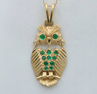 Vintage 18K Gold Owl Charm