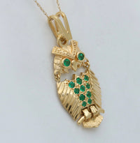 Vintage 18K Gold Owl Charm