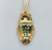 Vintage 18K Gold Owl Charm