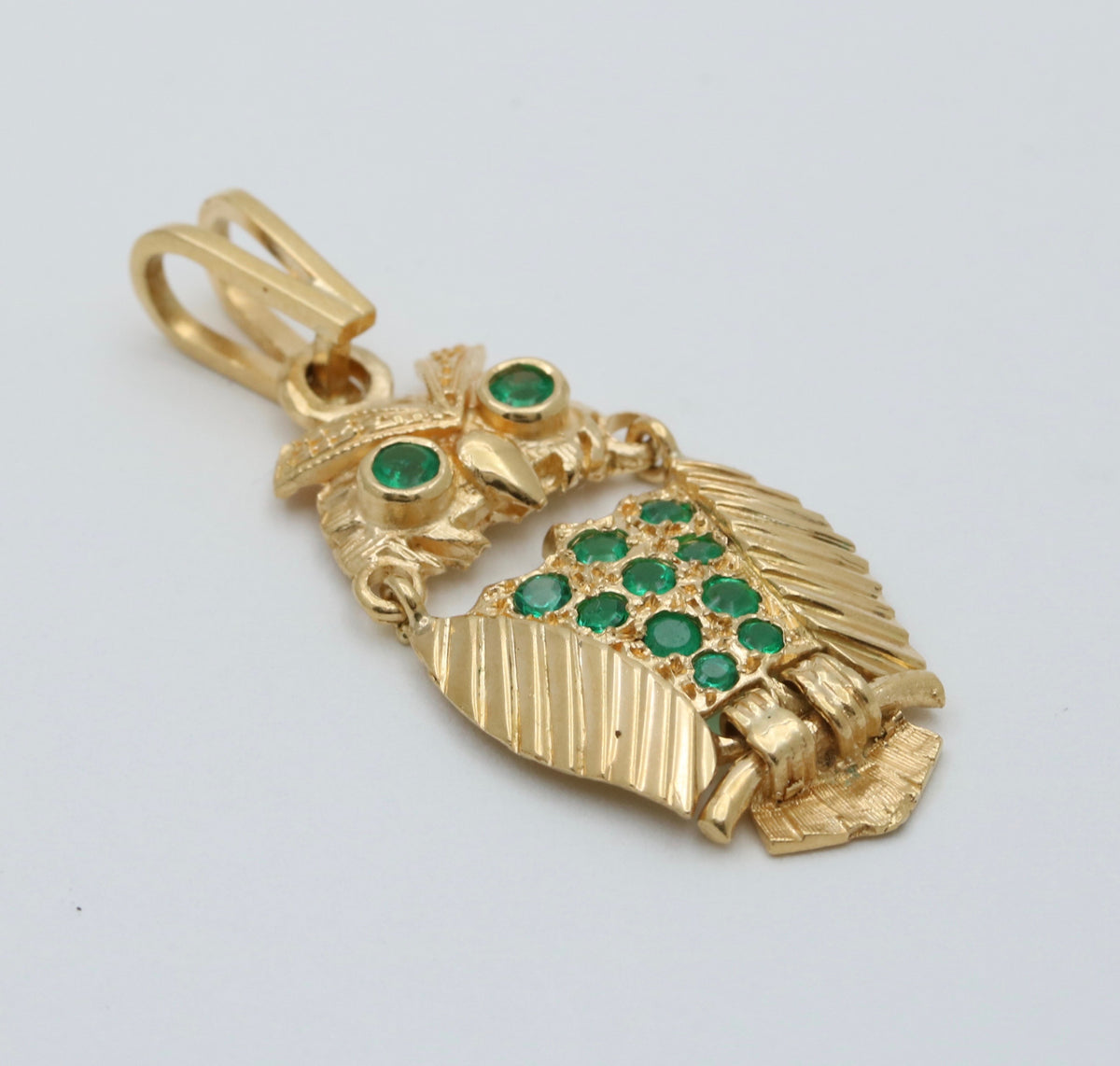 Vintage 18K Gold Owl Charm