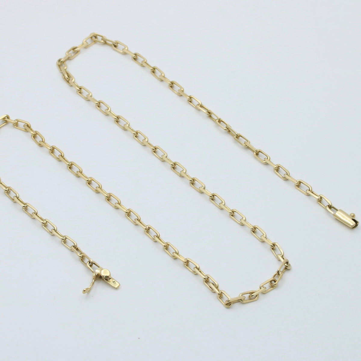 Vintage 18K Gold Biker Link Chain, 21” Long