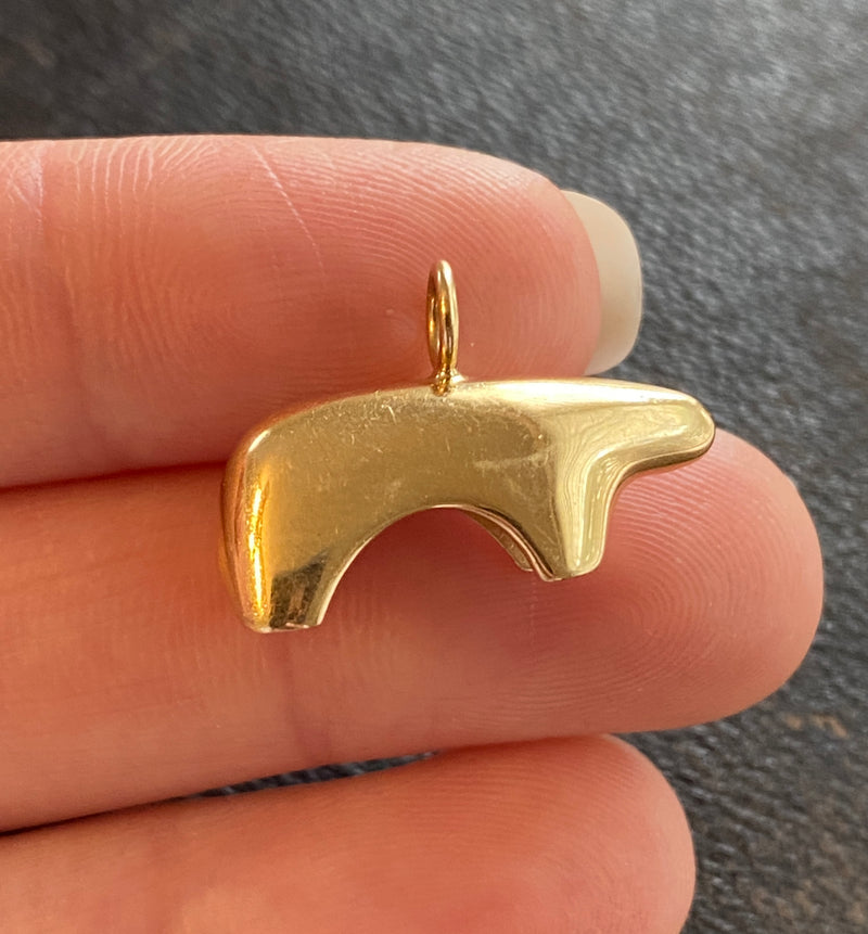 Vintage 14K Gold Abstract Bear Charm