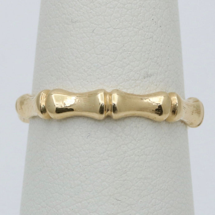 Vintage 14K Gold Bamboo Band, Size 6