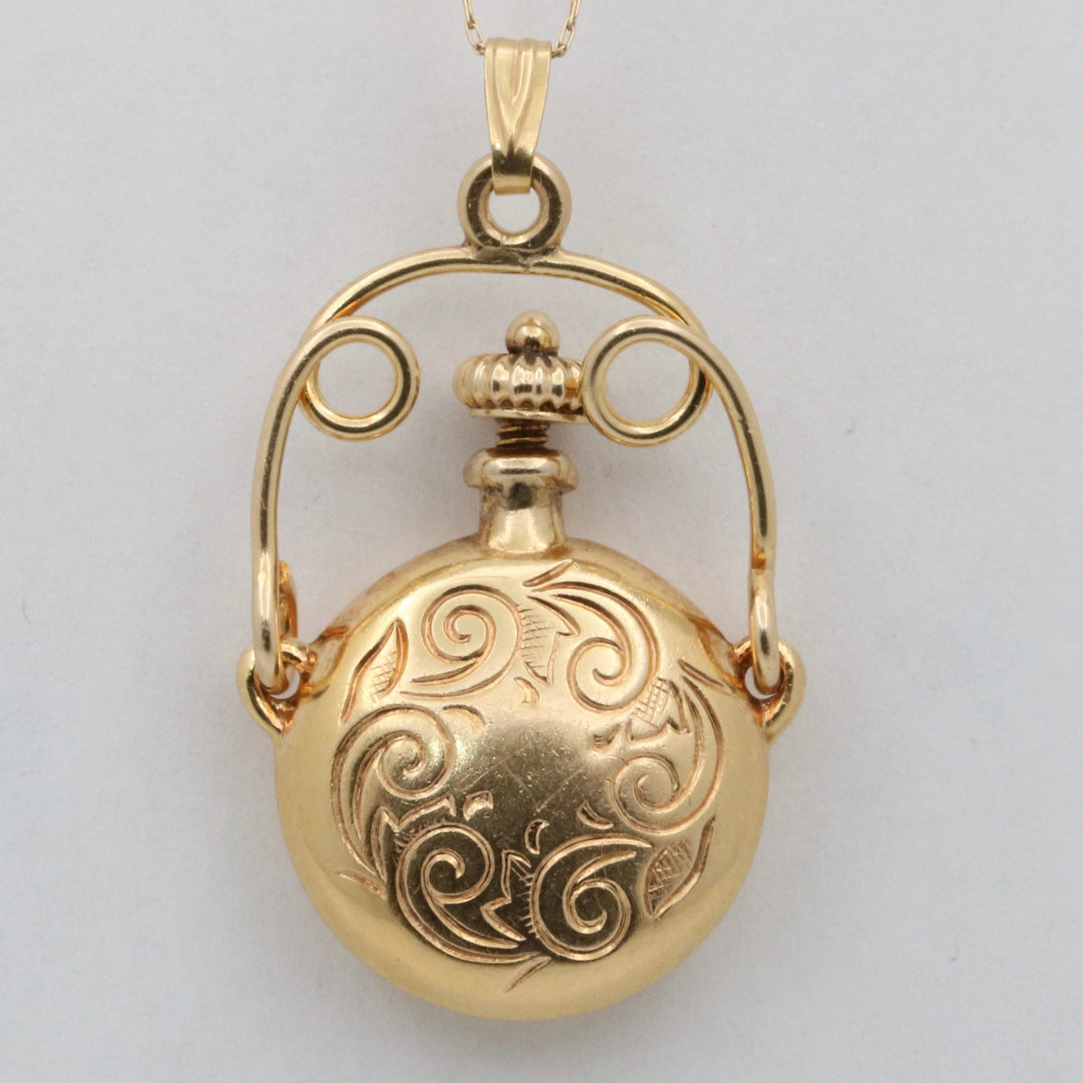 Vintage 14K Gold Perfume Bottle Pendant