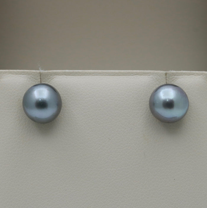 Cultured Black Pearl 8.9 mm Stud Earrings