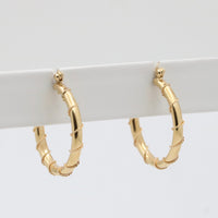 Wire Wrap 14K Gold Hoop Earrings