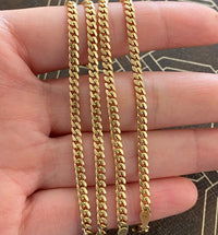 Vintage 14K Gold Curb Link Chain, 20.5” Long