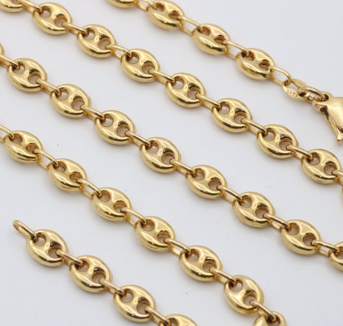 Puffy Anchor 14K Gold Chain, 20” Long