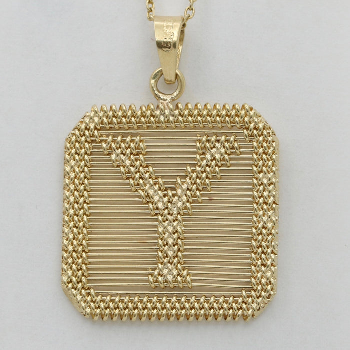 Vintage, Jewelry, Vintage M Monogram Letter Initial Pendant Gold Tone Charm  Retro Estate