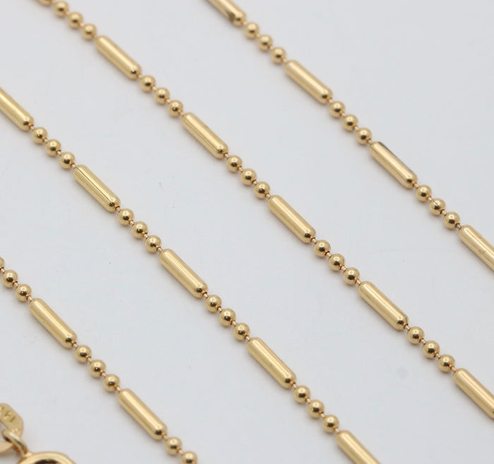 Vintage 18K Gold Morse Code Chain, 19.5" Long