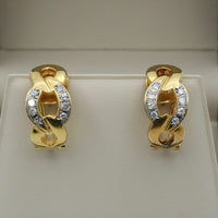 Vintage Diamond and 14K Gold Curb Link Earrings