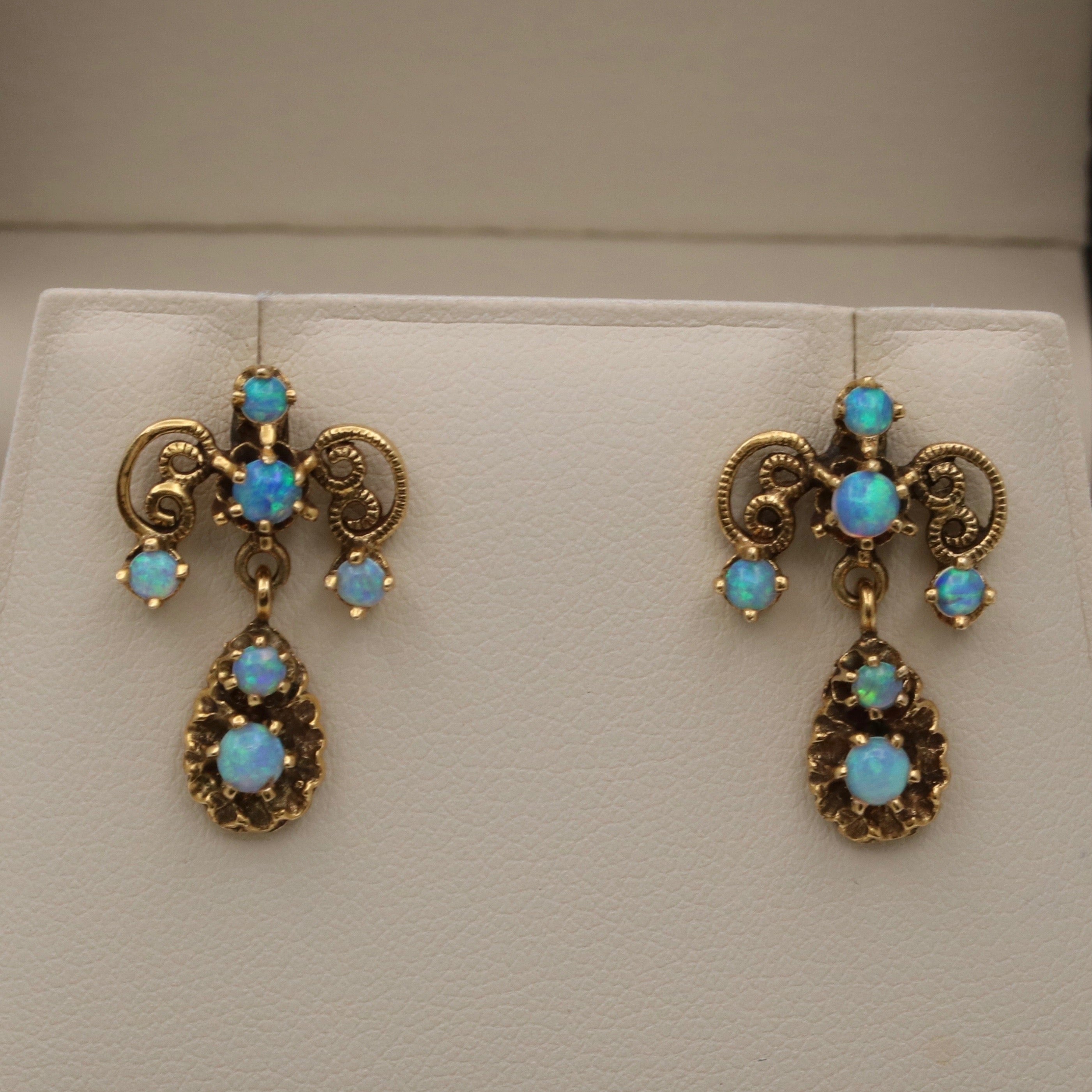 Antique Circa gold Opal earrings | Opal earrings, Earrings, Screw back  earrings